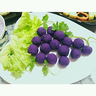 奶油紫薯球