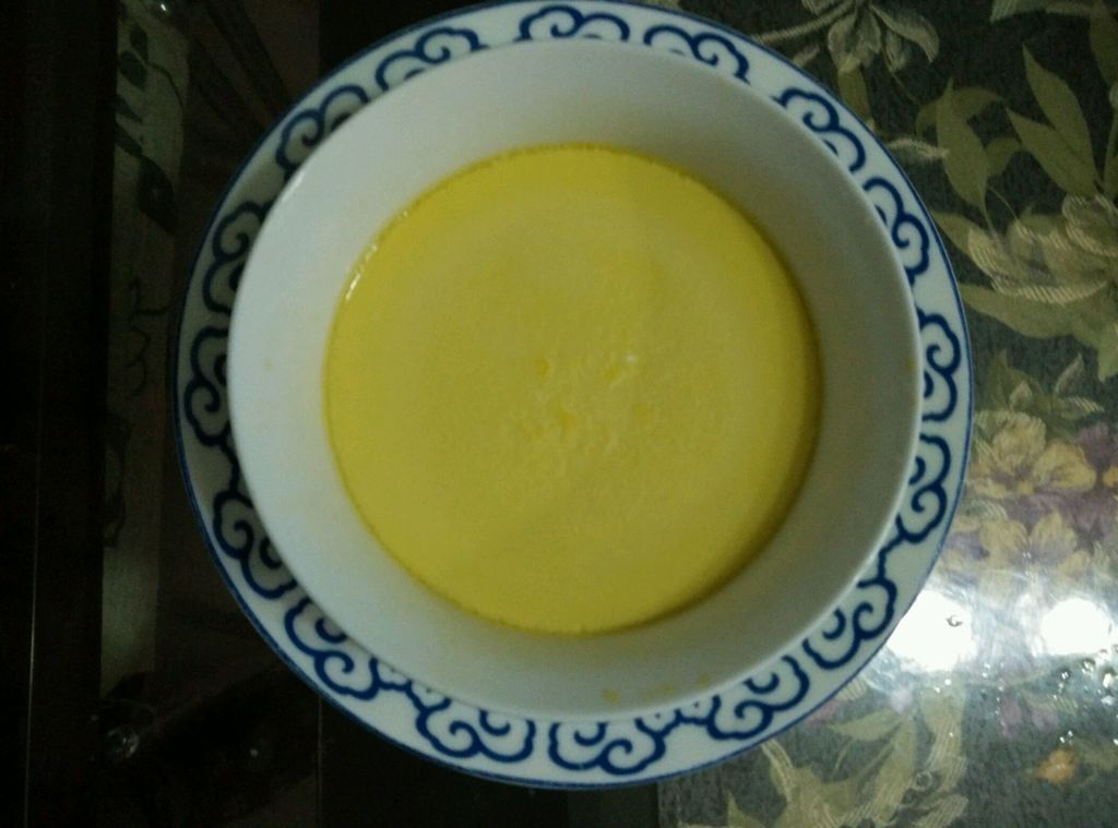 Steamed egg with corn milk