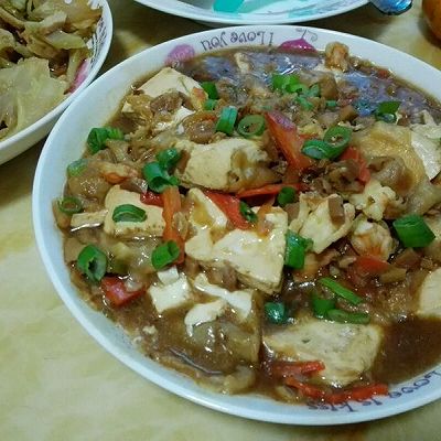 蚝油虾仁豆腐
