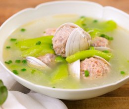 丝瓜蛤蜊肉丸汤｜美食台的做法