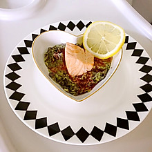 salmon with avocado dip