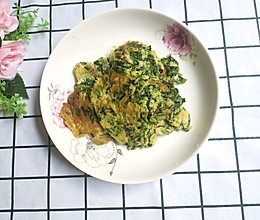 菠菜虾皮煎鸡蛋的做法