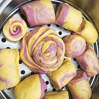 南瓜紫薯卷的做法图解4