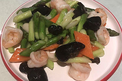 芦笋炒虾仁