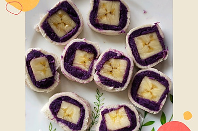 吐司紫薯香蕉卷