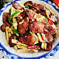 #向往的生活 就是外婆乡#竹笋炒熏腊肠的做法图解19