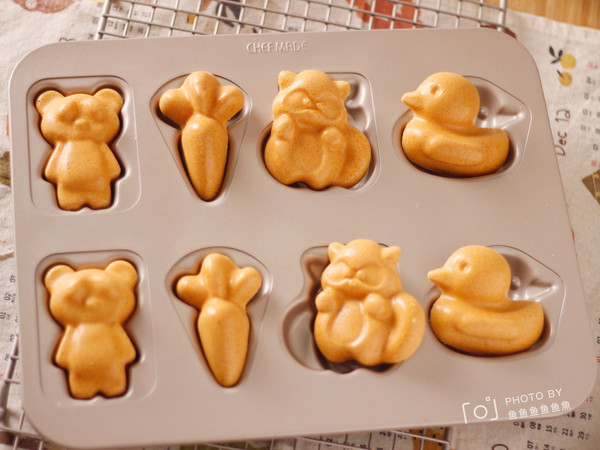 卡通小动物戚风蛋糕 | 好脱模，成品可爱好吃