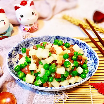 火腿青豆山药丁