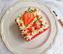 #爱好组-低筋复赛#红丝绒草莓蛋糕的做法