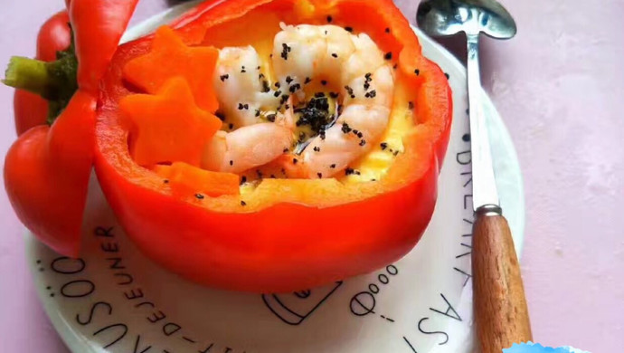 甜椒鲜虾鸡蛋羹
