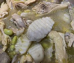 毛豆芋艿烧鸡汤的做法