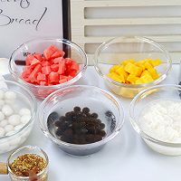 桂花酒酿红糖&水果珍珠冰凉粉夏天的快乐的做法图解3