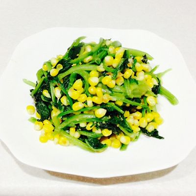 玉米粒炒菠菜