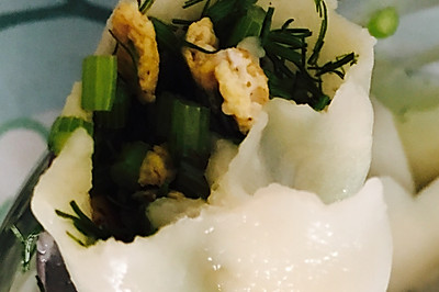 茴香鸡蛋素饺子