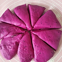 #豆果10周年生日快乐#，美美的火龙果椰蓉小花面包的做法图解2