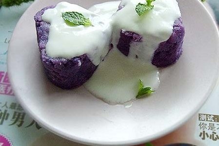 心心相印------酸奶紫薯泥的做法