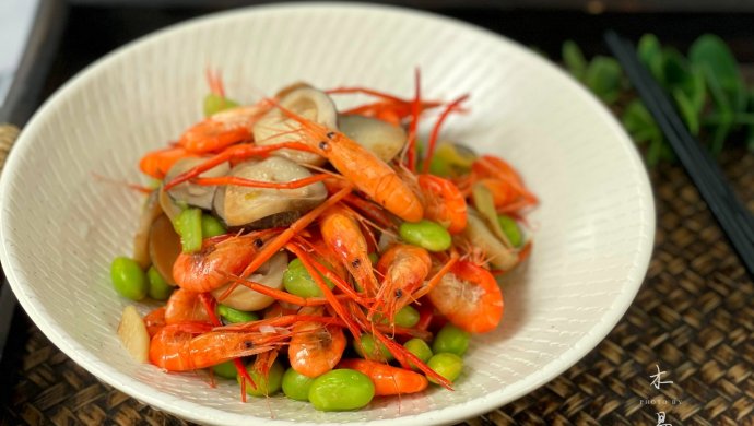 草菇毛豆炒河虾