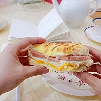 #安佳真芝味，真芝真有料-瀑布拉丝#火腿蛋芝士拉丝三明治的做法图解13