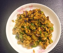 快手下饭菜系列-茄子青椒肉泥的做法