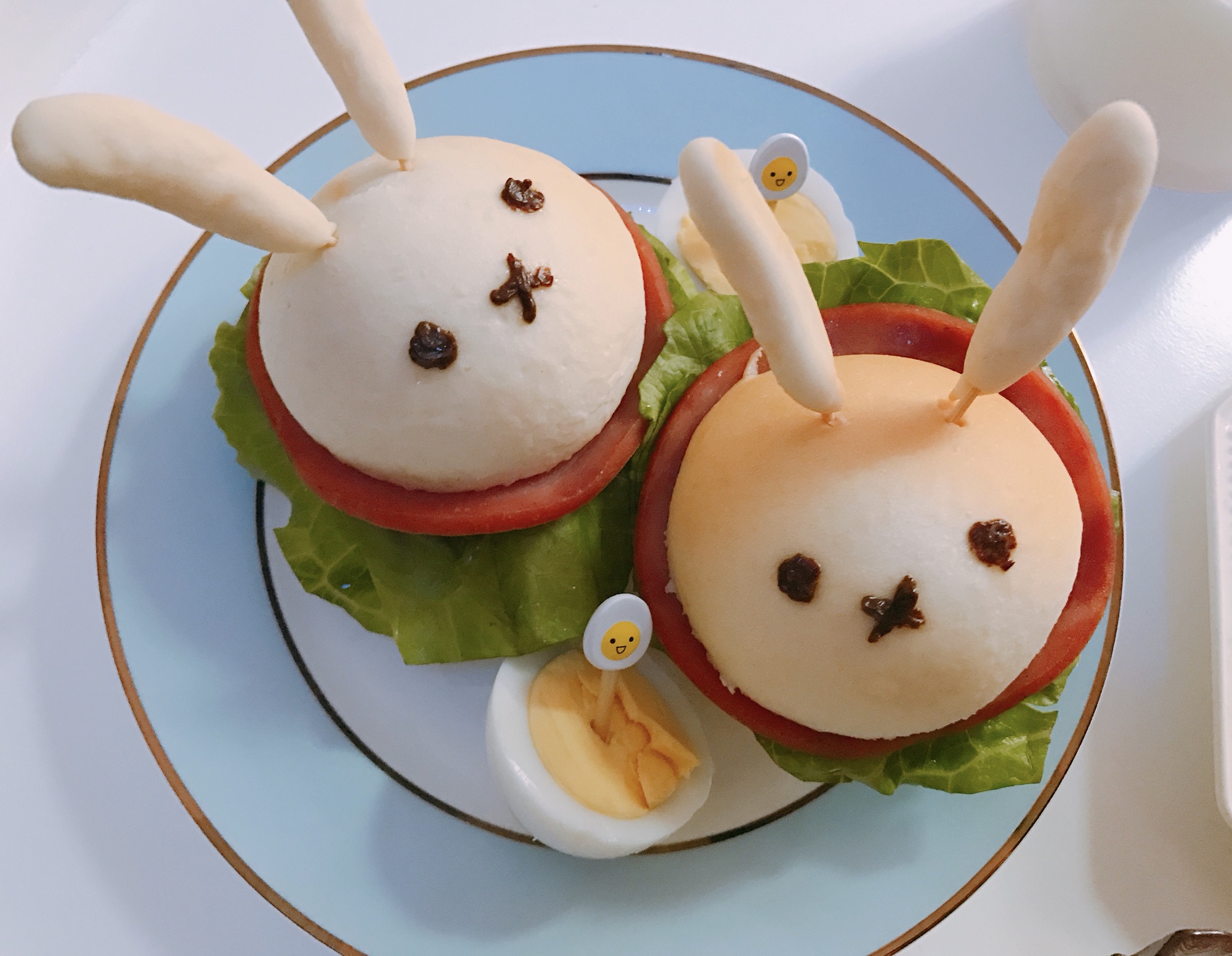 Cute rabbit hamburger