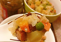 改良版豌豆腊肉焖饭的做法