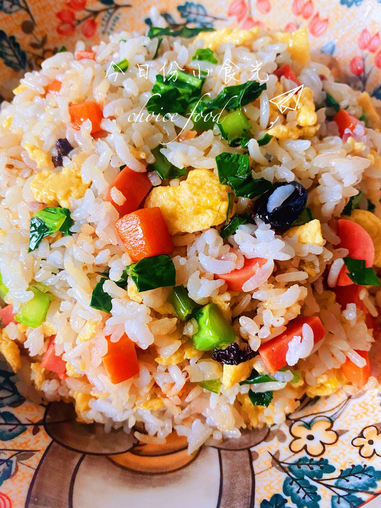 青菜炒饭的做法