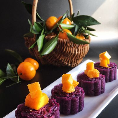 紫薯芒果糕