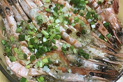 蒜泥豉油蒸海虾