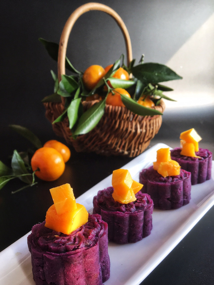紫薯芒果糕的做法