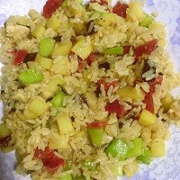 香菇腊肠炒饭的做法图解6