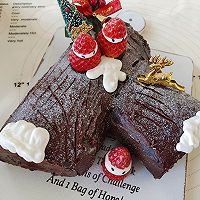 #安佳新年聚会食谱#圣诞巧克力树桩蛋糕的做法图解16