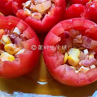 我为祖国献花  芝士鲜虾西红柿盏#秋天怎么吃#的做法图解12