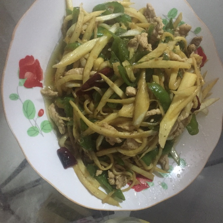 茭白炒肉丝的做法
