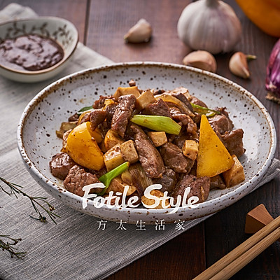 杏鲍菇黑椒牛仔粒