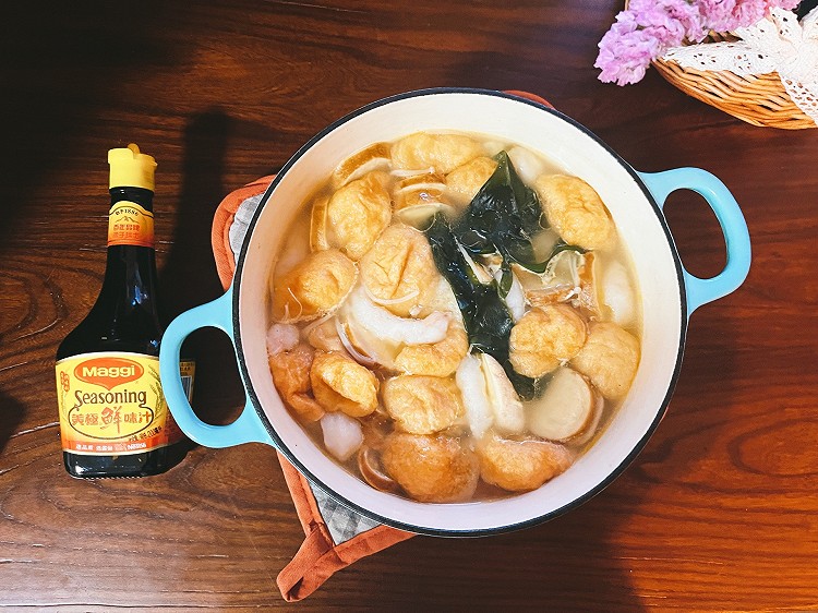 鲜味虾滑面筋汤的做法