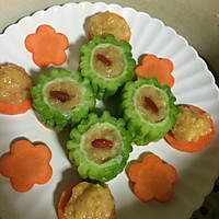 苦瓜酿鸡肉的做法图解3