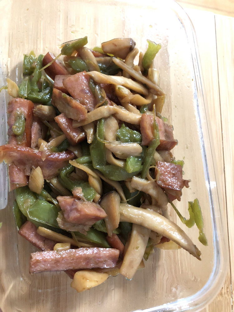 青椒火腿杏鲍菇的做法