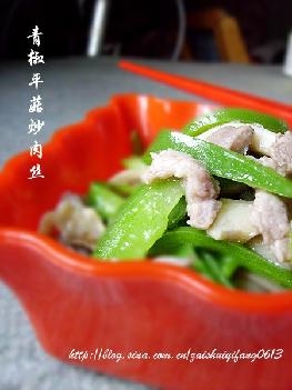 青椒平菇炒肉丝
