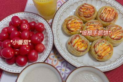 早餐食谱 手抓饼新吃法 培根手抓饼