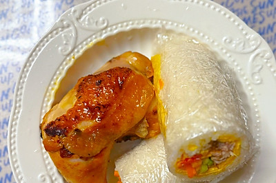 鸡腿肉松饭团