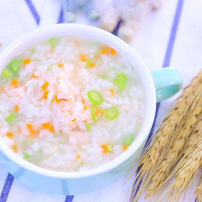 时蔬鲜虾粥  宝宝辅食食谱