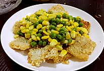 玉米青豆米饭锅巴的做法