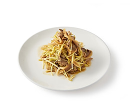 肉丝平菇炒韭黄的做法