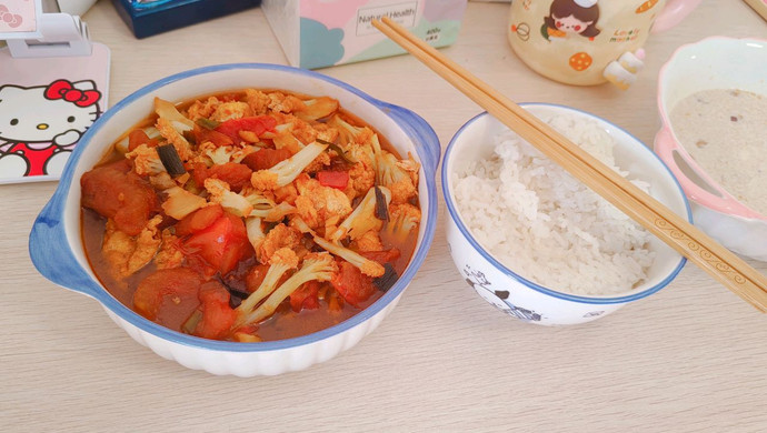 暖心味蕾❤️-番茄鸡蛋炒花菜