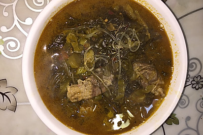 酸菜粉丝肉片汤