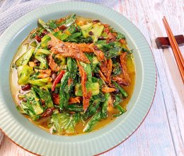 下饭菜豆豉鲮鱼油麦菜的做法