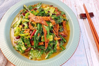 下饭菜豆豉鲮鱼油麦菜