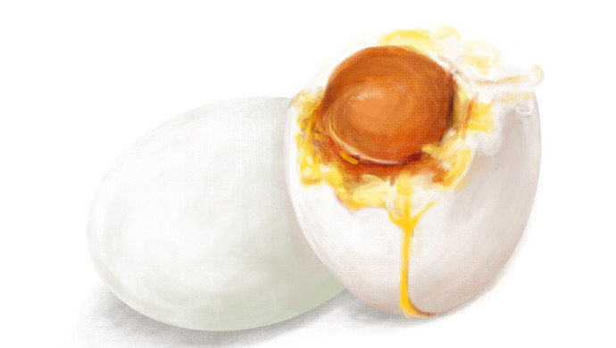 【手绘食谱】咸鸭蛋 — 一颗闲的要命 富得留油的鸭子蛋