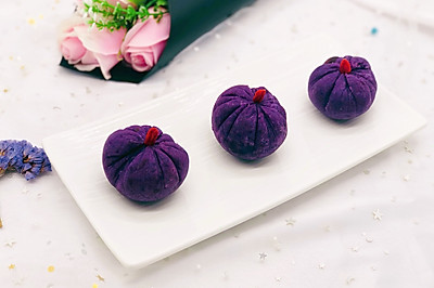 紫薯豆沙茶巾绞