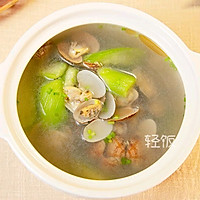 美容养颜的一款汤，丝瓜花蛤汤的做法图解5